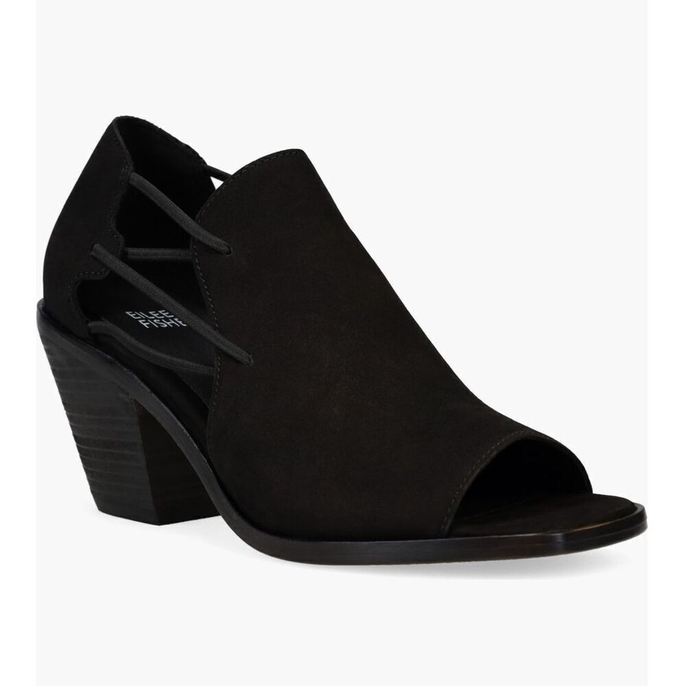 Eileen Fisher Alfie Cutout Sandal black leather size 8 NWB